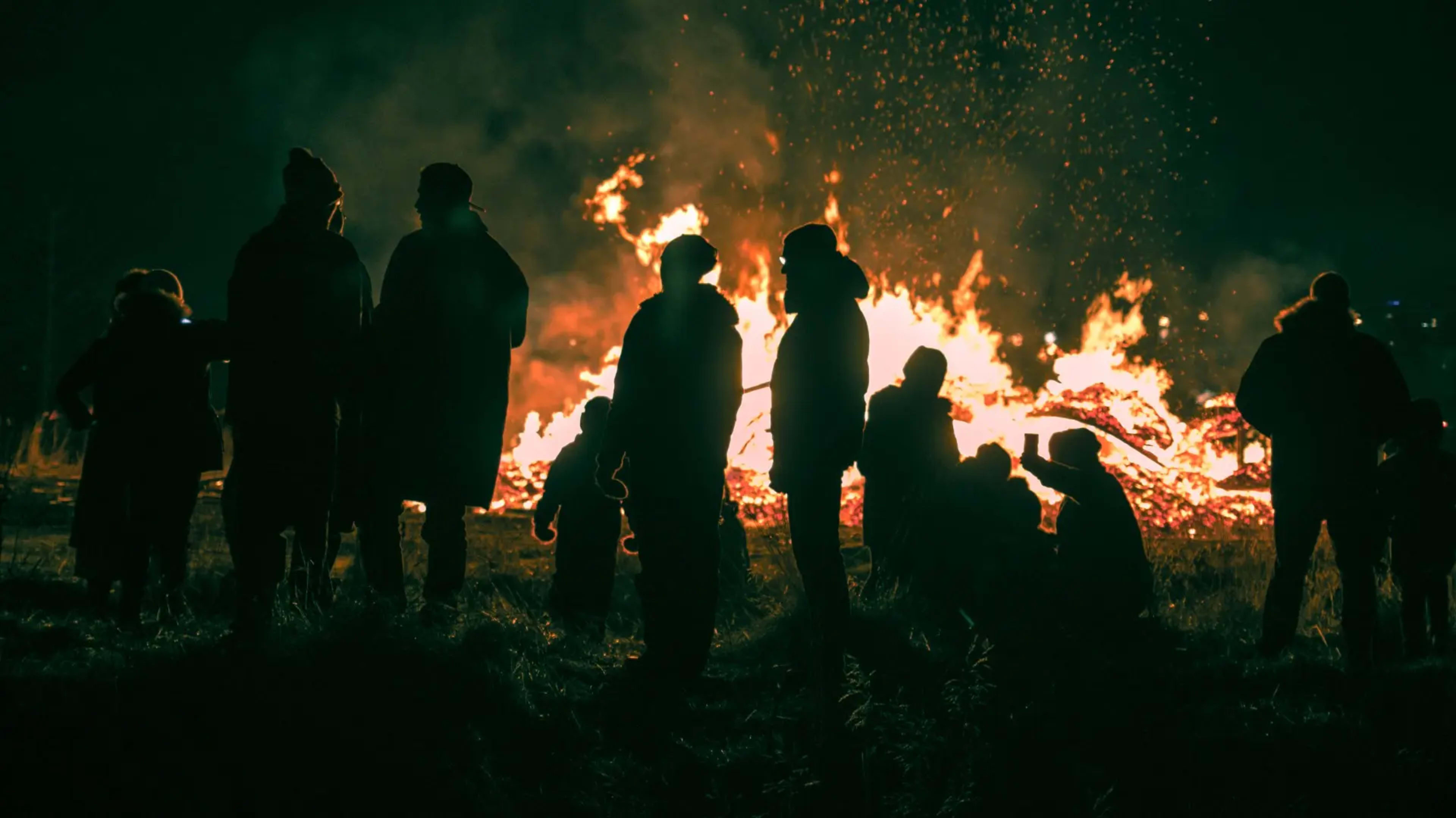 New Year's bonfire in Iceland