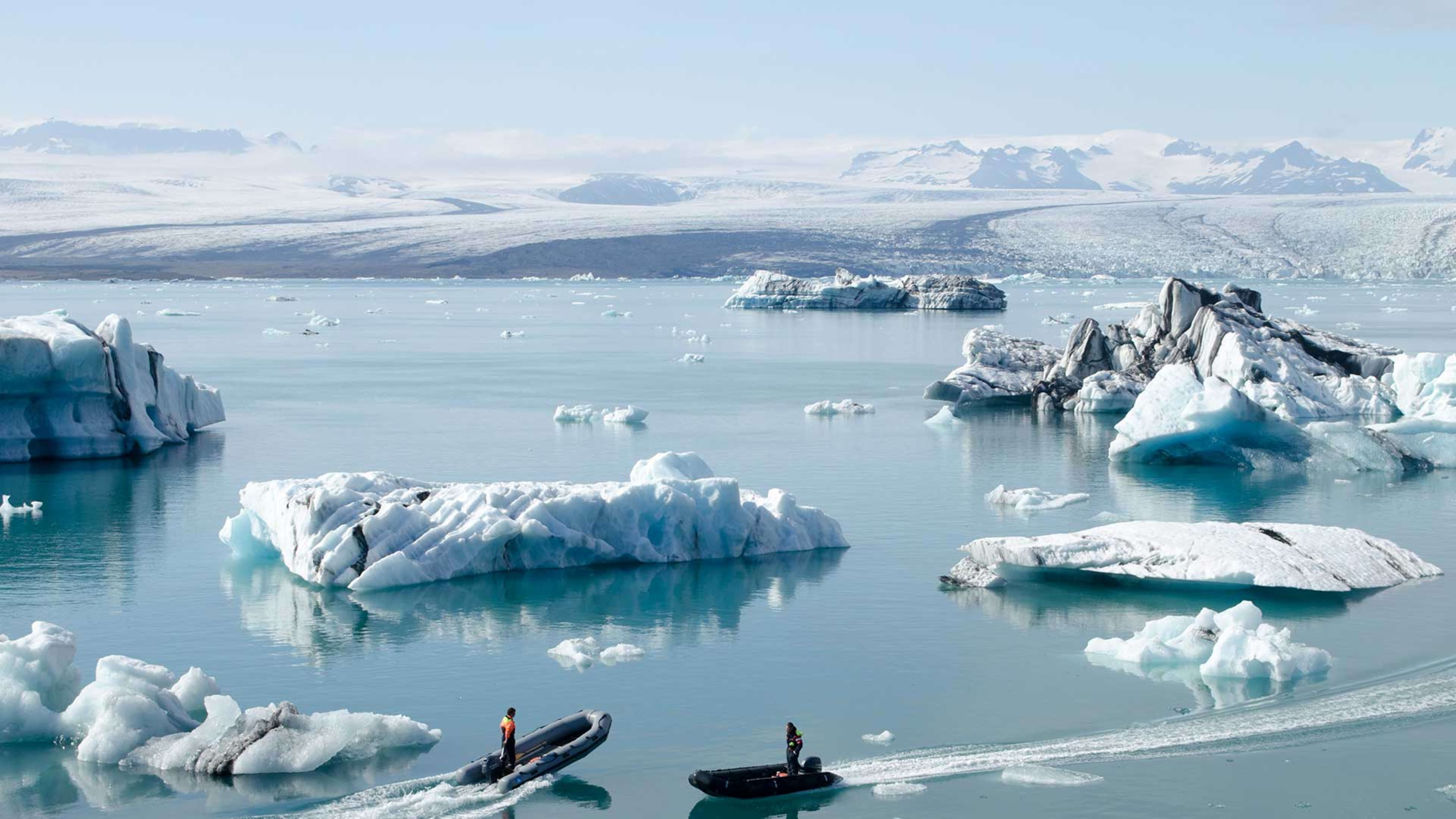 Boats on Jökulsárlón Glacier Lagoon
