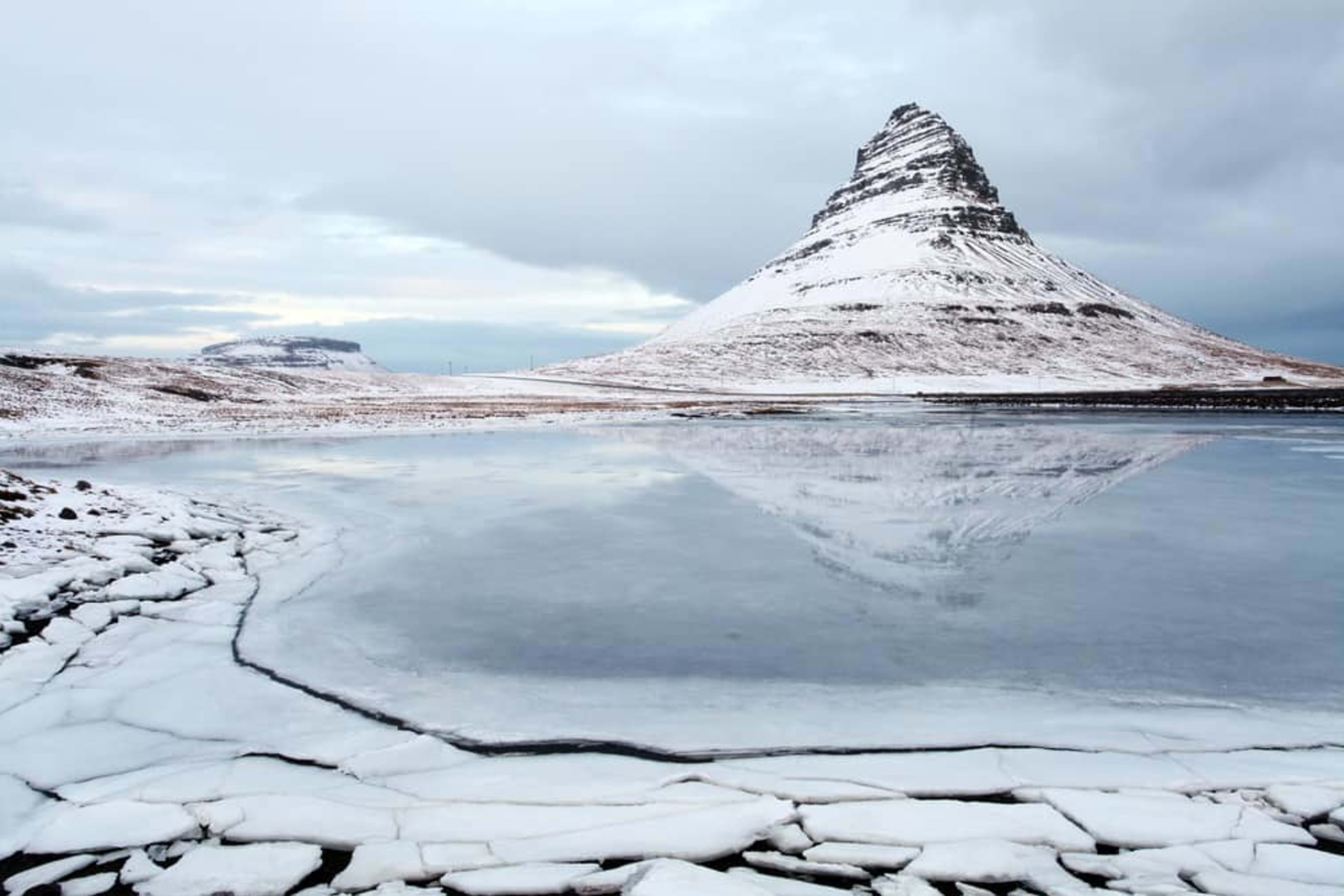 Kirkjufell mountain in Winter