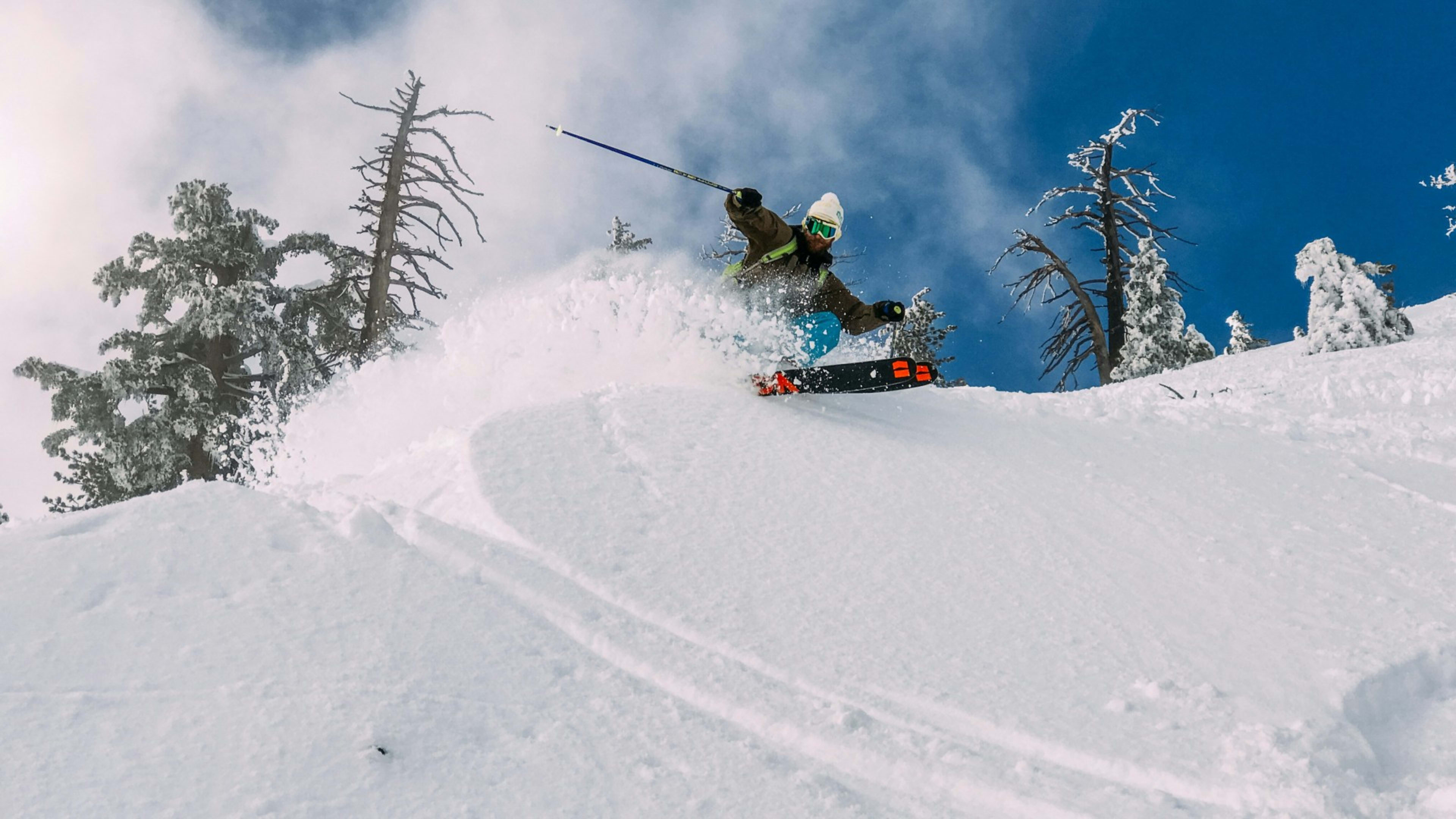 Man skiing down slope