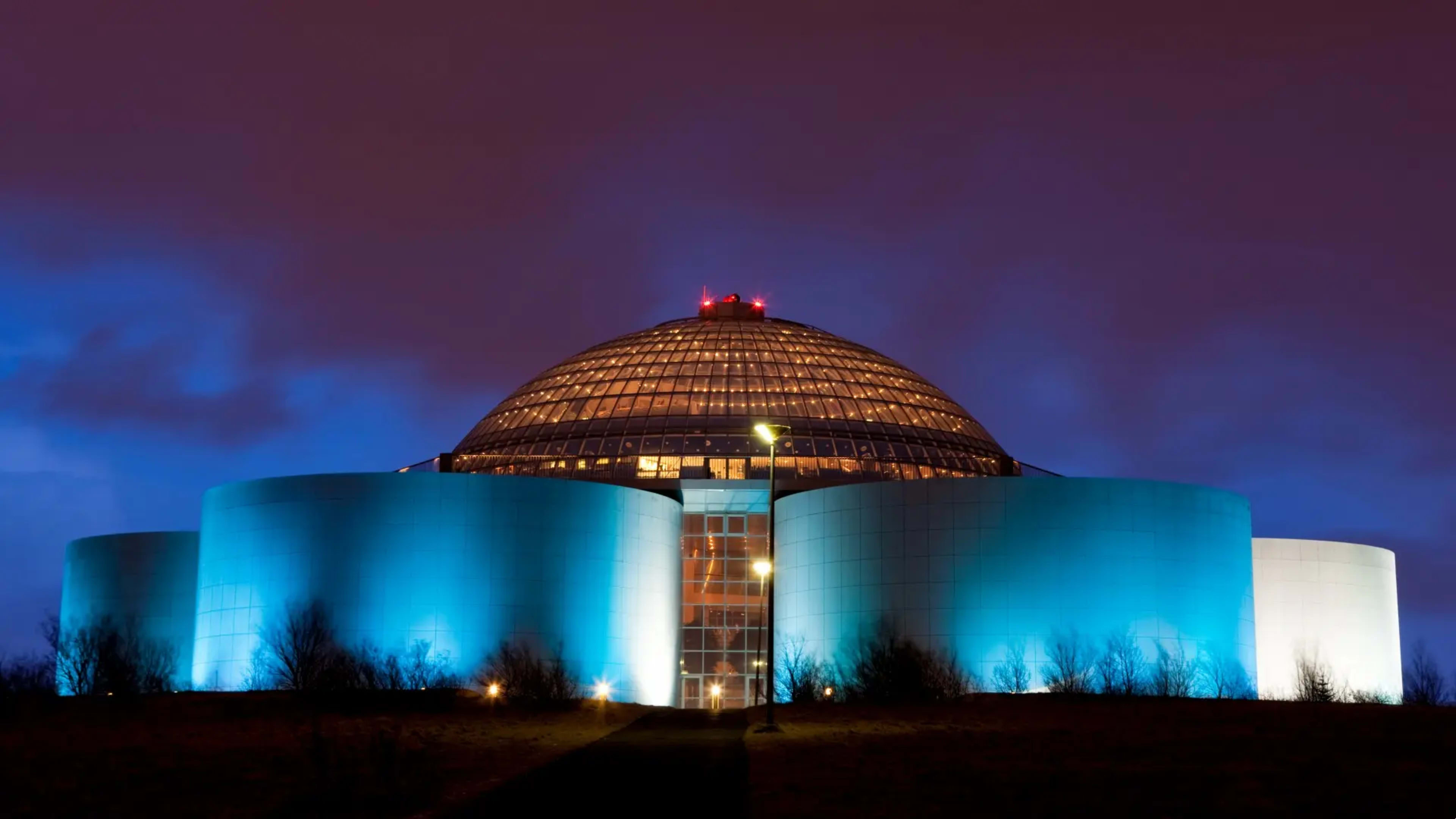 Dome shaped building of Perland at night