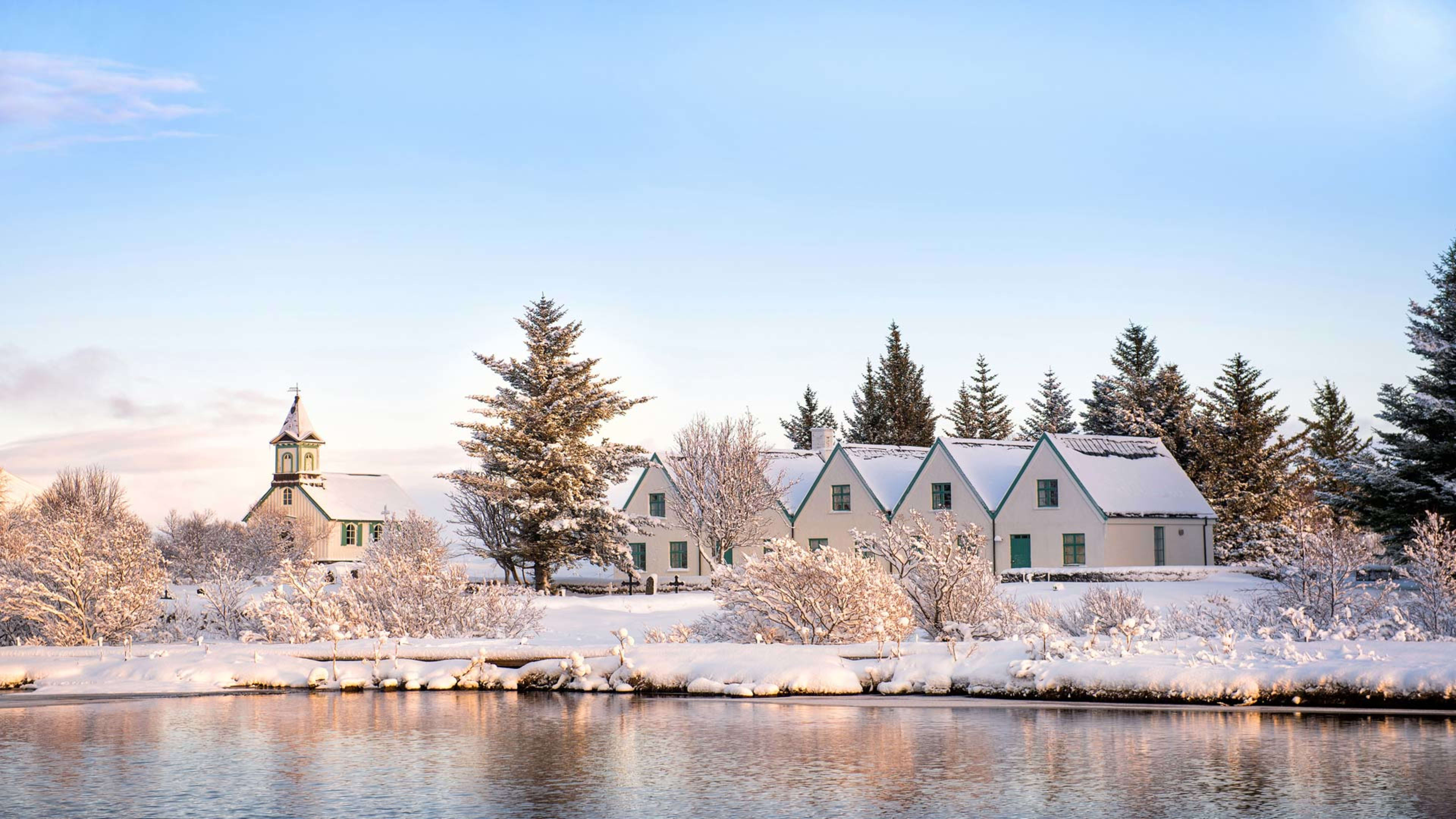 Þingvellir National Park covered in snow