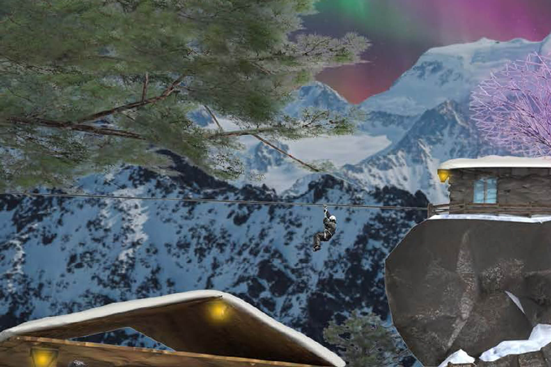 Zip line - ISP - Ice & snow theme park