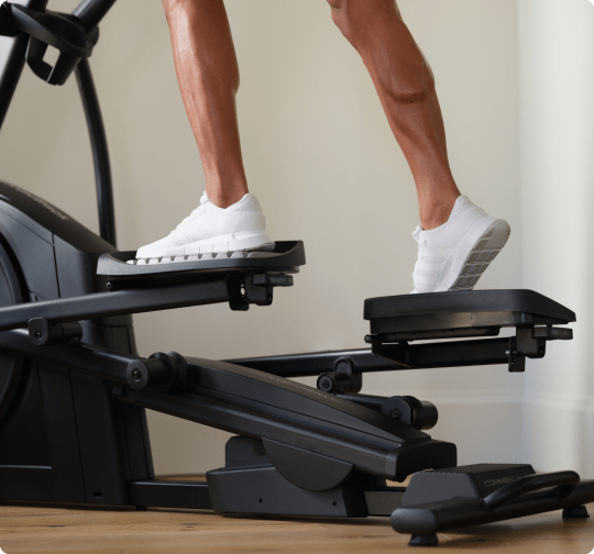 man exercising on the AirGlide elliptical