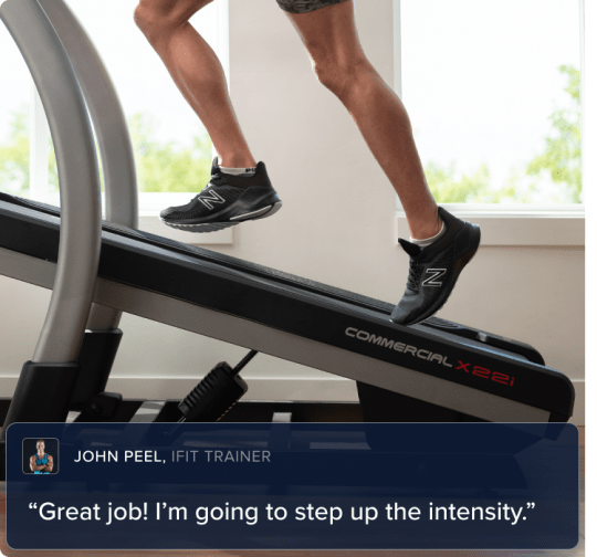 man running on the x22 incline trainer