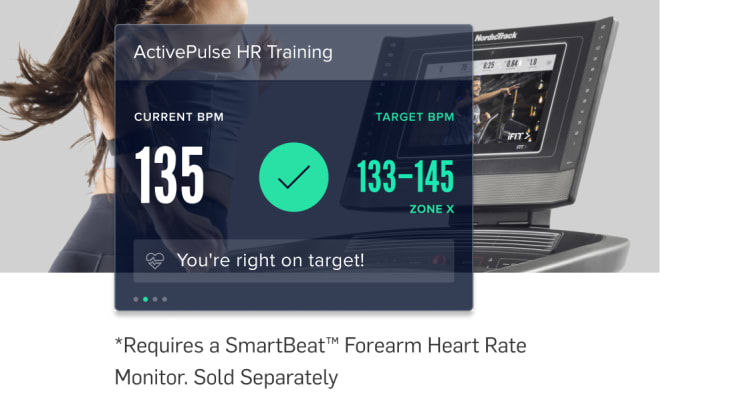 heart rate information being shown on the commercial 1750 display