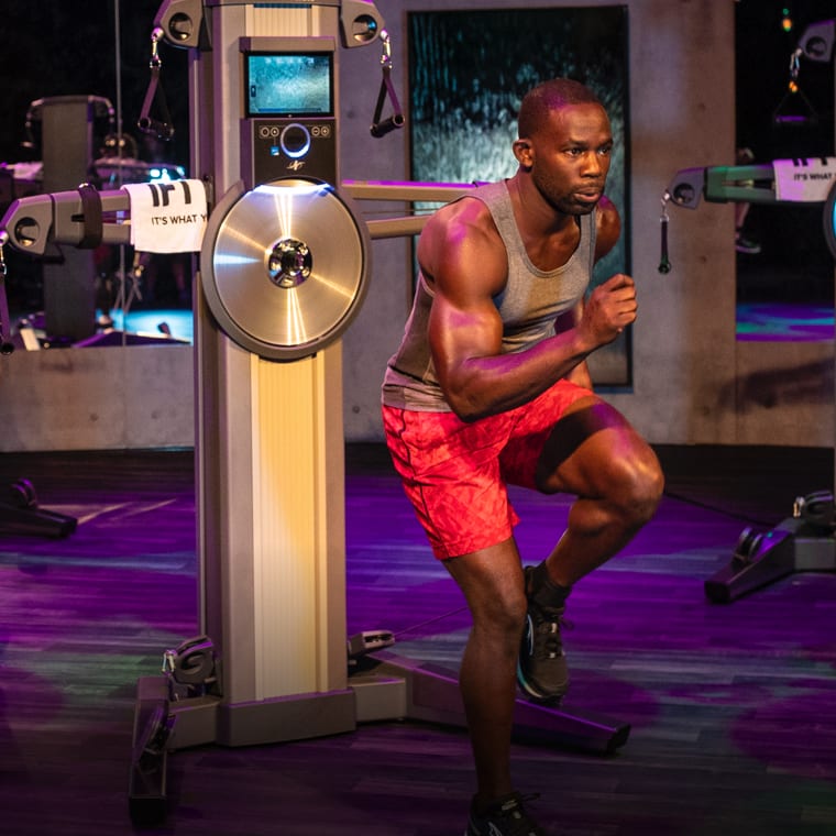 Gideon doing high-intensity interval training