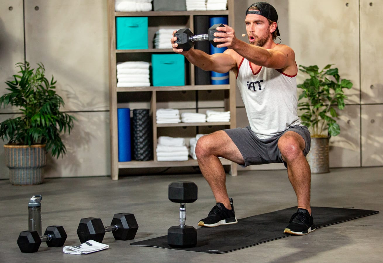man doing strength training