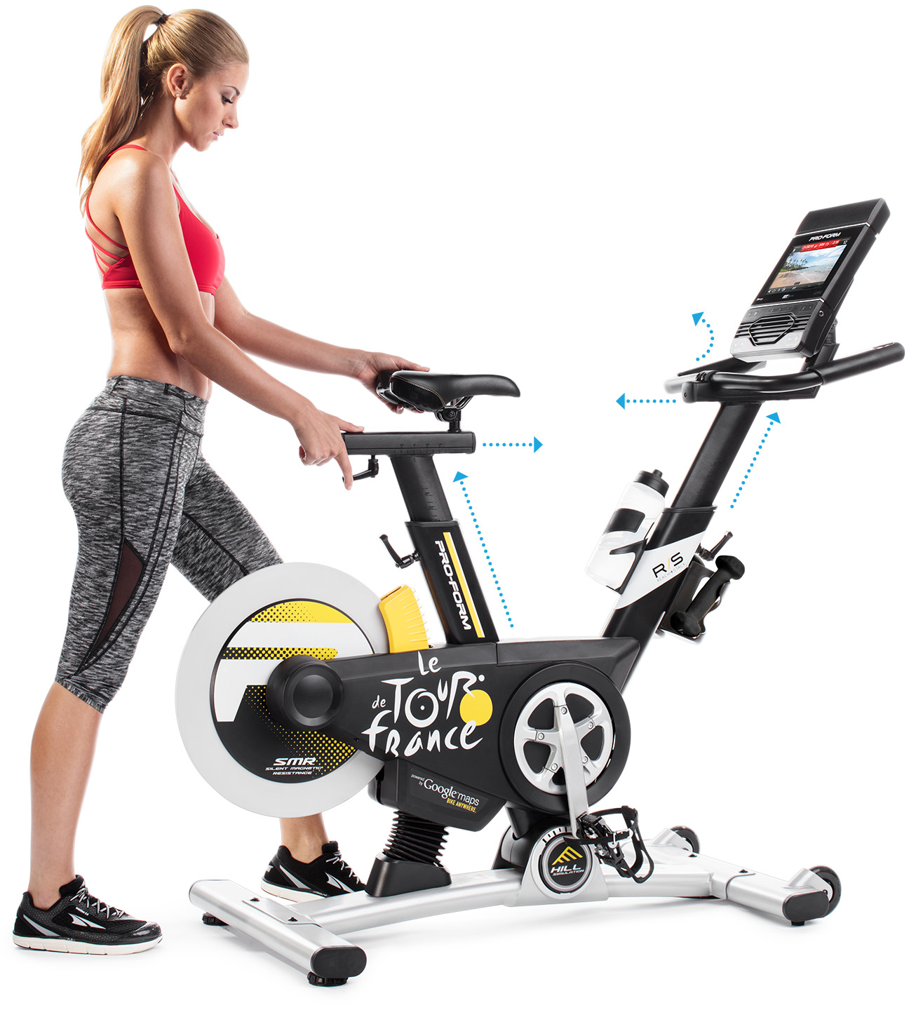 Diagram of the bike with the adjustable areas shown