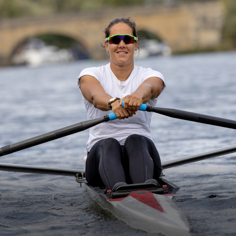 Trainer doing rowing "bootcamp"