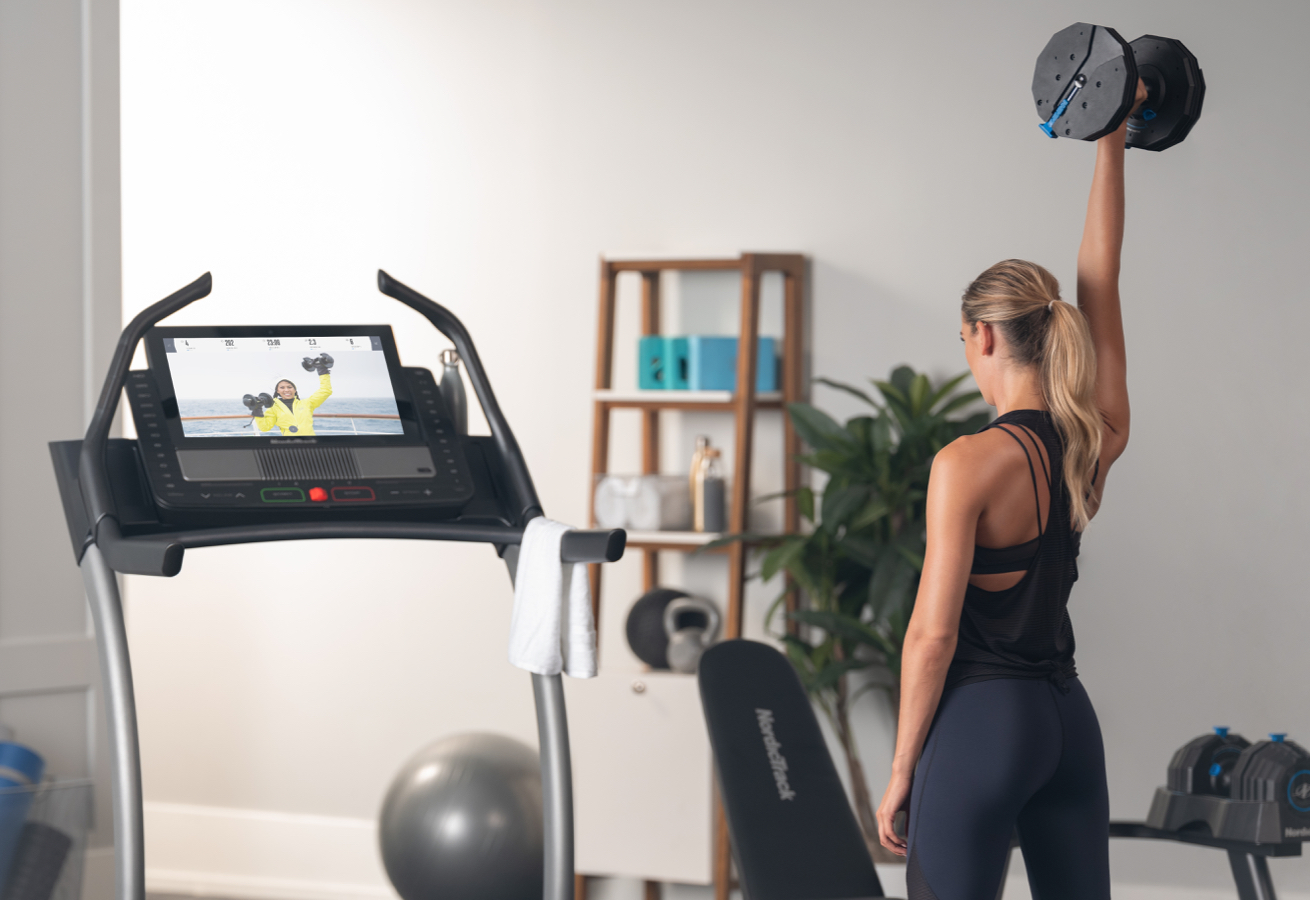 woman strength training