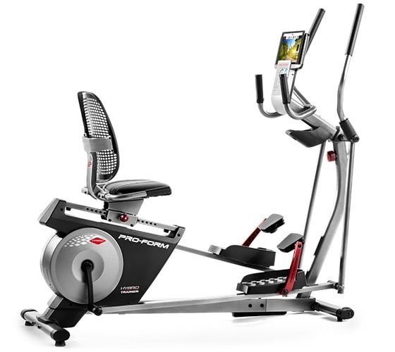 proform hybrid trainer elliptical & recumbent bike