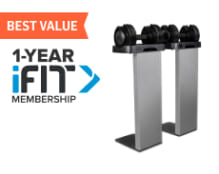 studio shot of Dumbbells + 1-Year iFIT (Save $72) in a bright room