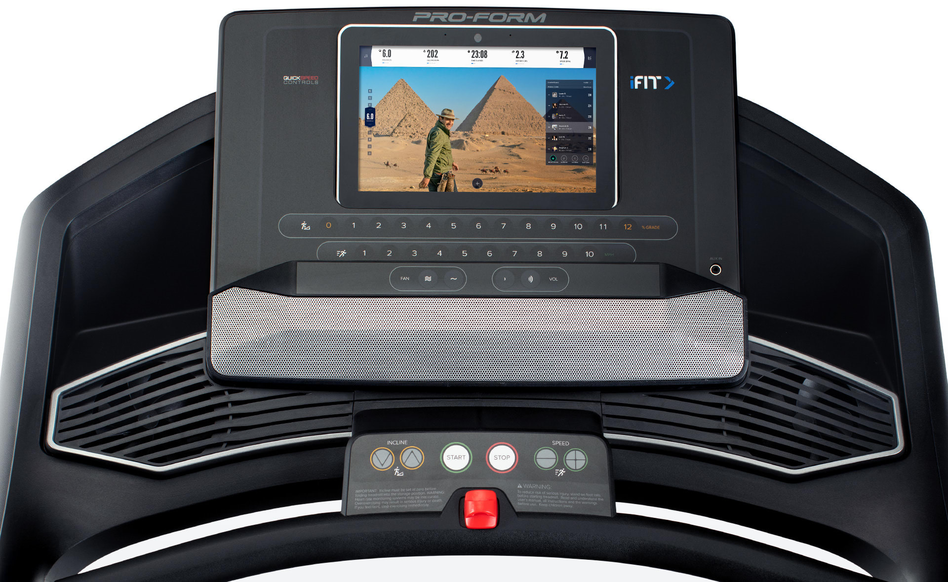 Console image for the Carbon T10 treadmill.