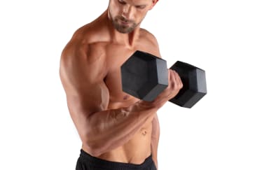 Mancuerna Hexagonal de Goma de 35 lb.
