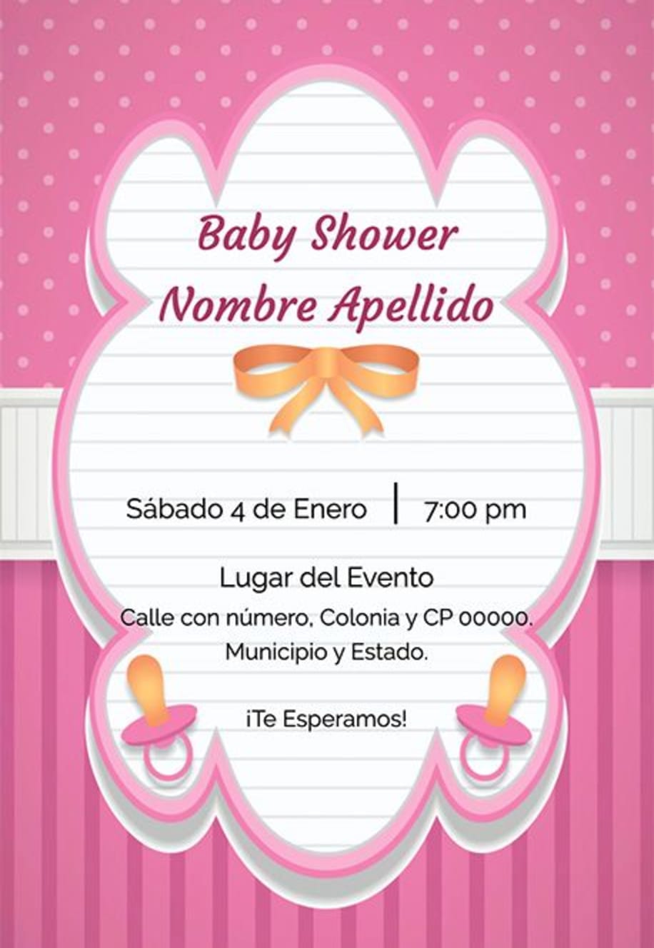Plantillas de invitaciones para baby shower gratis para editar