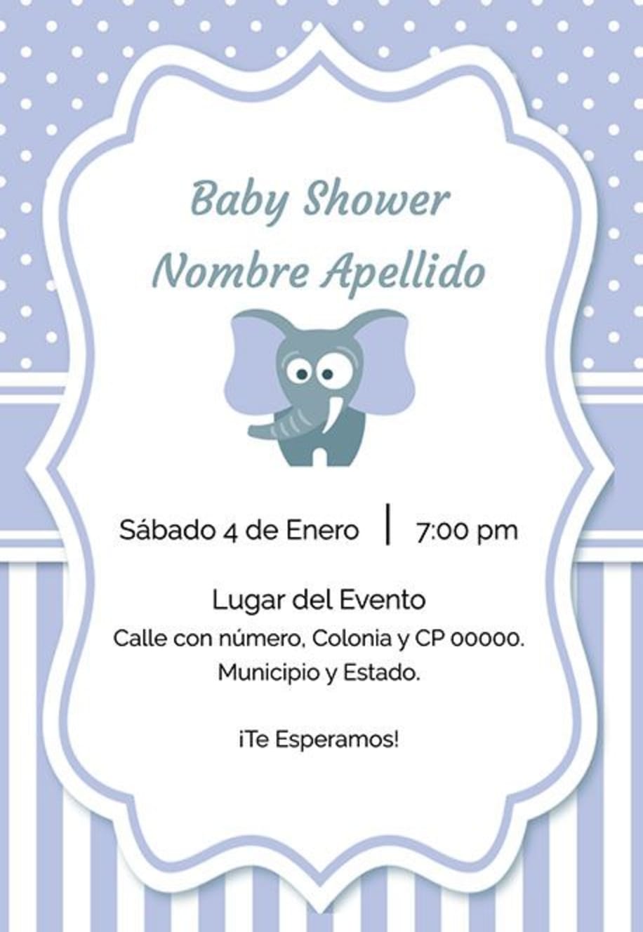 Plantillas de invitaciones para baby shower gratis para editar