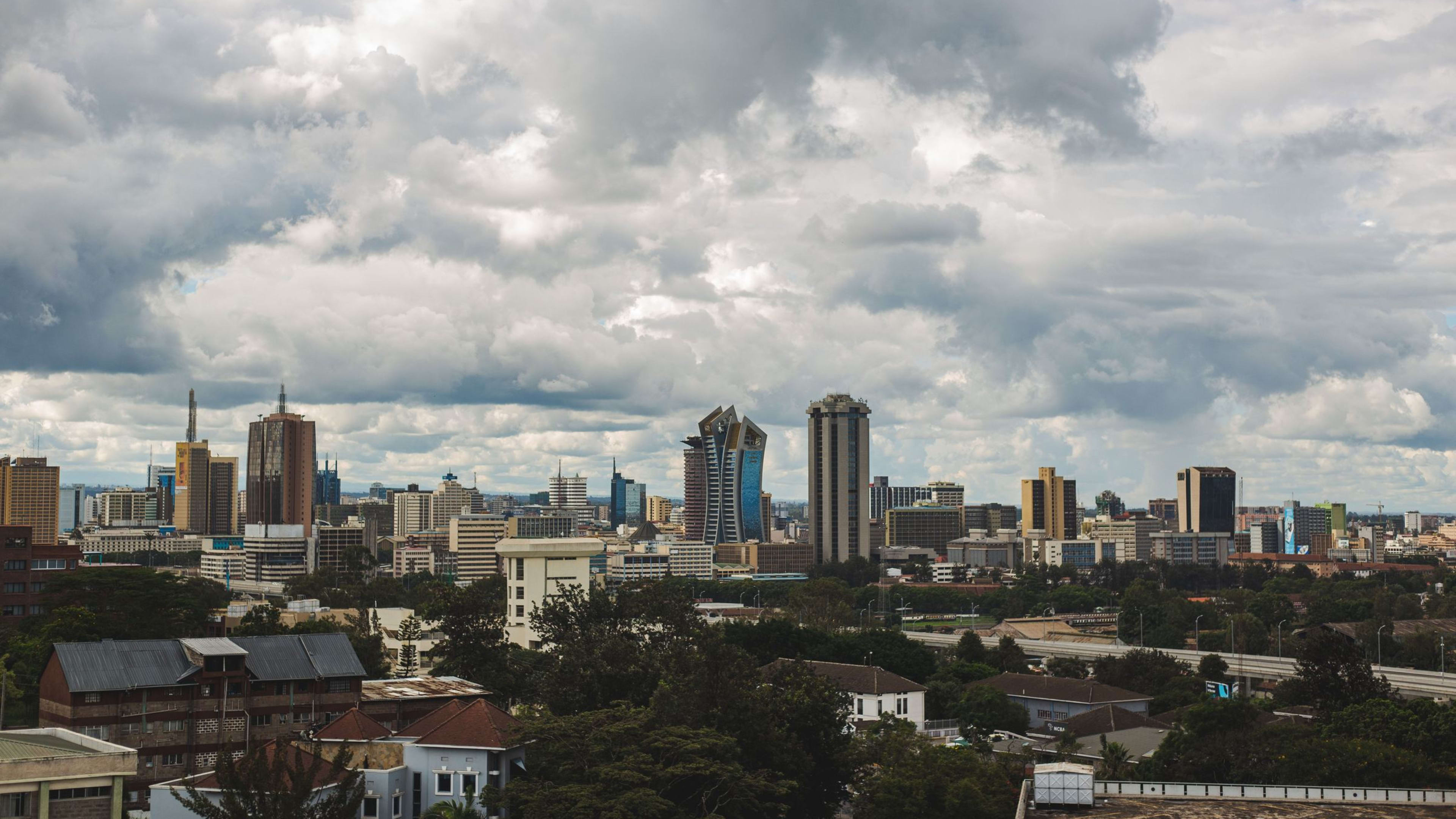 Nairobi's skyline in the afternoon