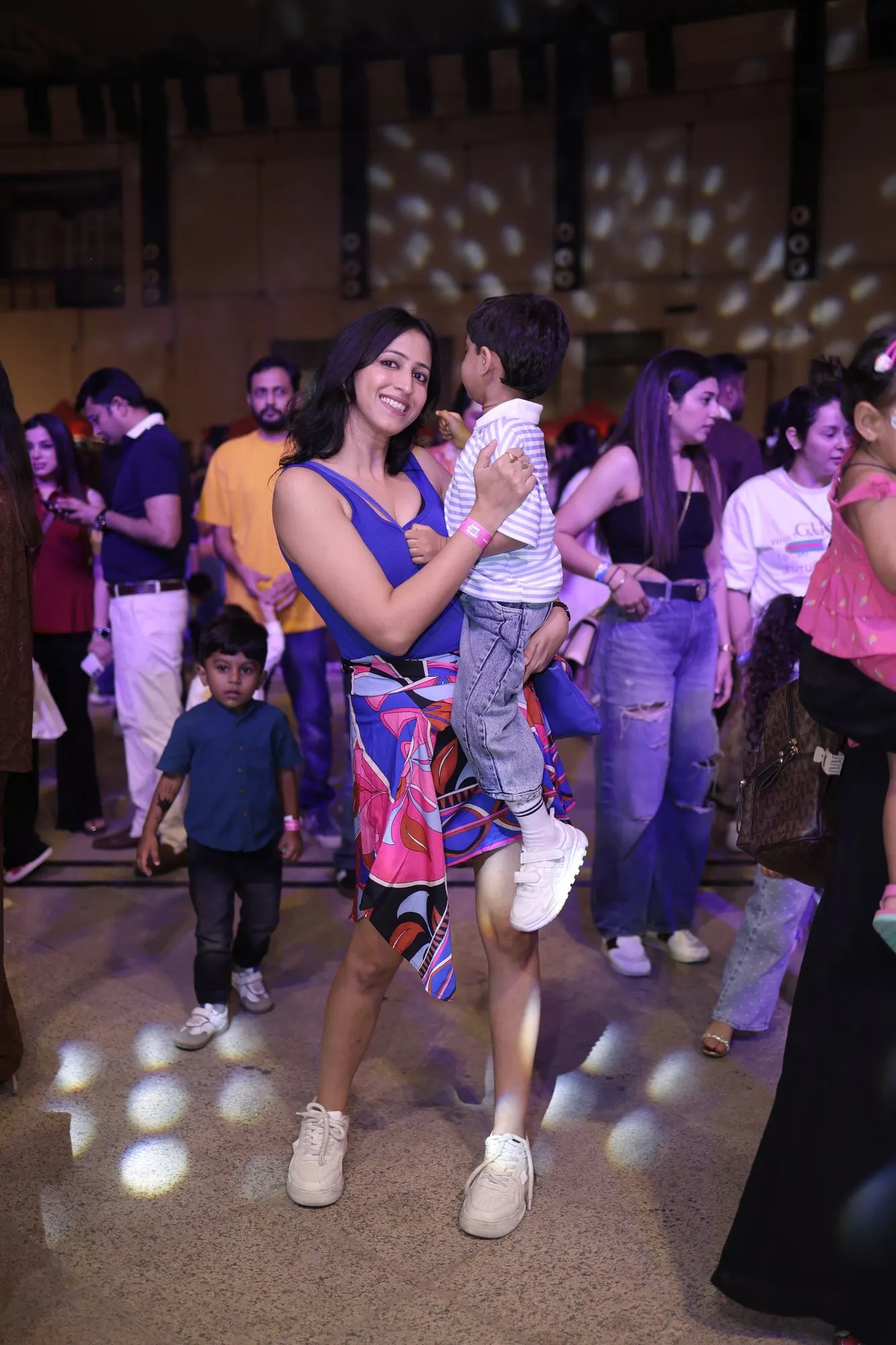 Mother dancing with her son