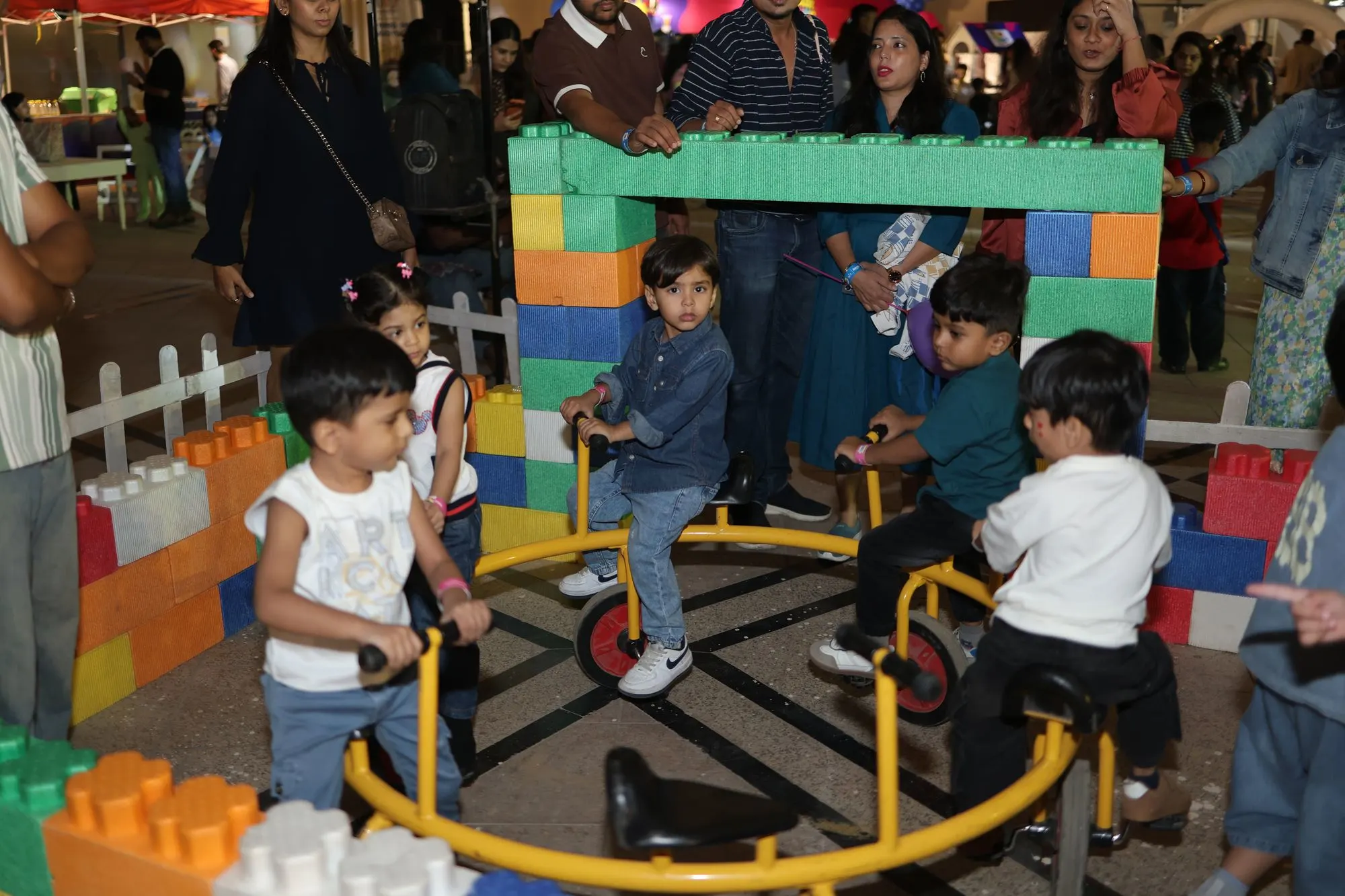 Children on a play ride