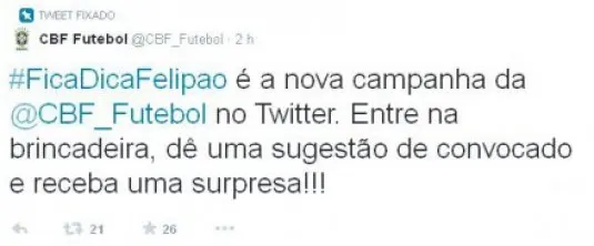 Copa 2014: CBF lança campanha no Twitter para engajar torcedores.