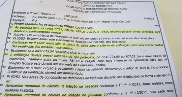 Estádio de abertura da Copa não está seguro, dizem bombeiros