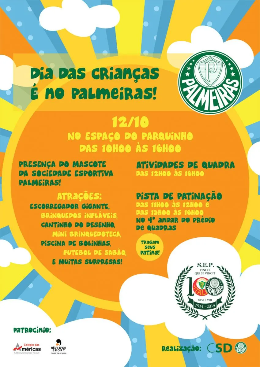 SOCIAL:Palmeiras prepara atividades para os pequenos palestrinos no Dia das Crianças