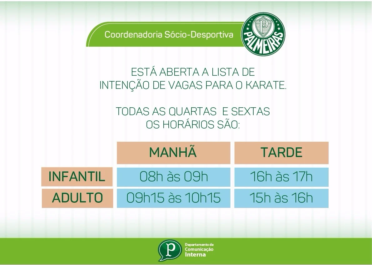 Palmeiras abre vagas para aulas de karatê aos sócios; inscrições limitadas