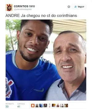 Liberado pelo Galo, André aparece com camisa do Corinthians no CT