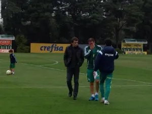 Milton Cruz acompanha treino do Palmeiras na Academia