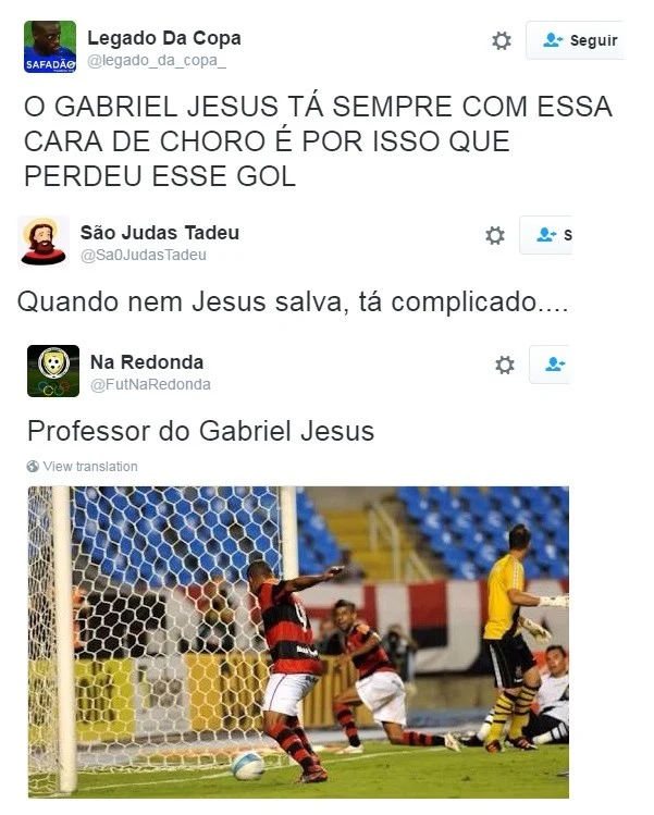 Go, zoeira! Gol perdido por Gabriel Jesus é alvo de memes na web; veja