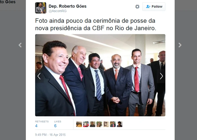 Deputado alega dor para faltar a sessão em dia de evento na CBF