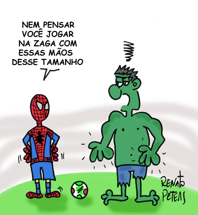 Até na pelada dos super-heróis...