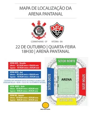 Corinthians x Vitória: ingressos à venda para o jogo em Cuiabá