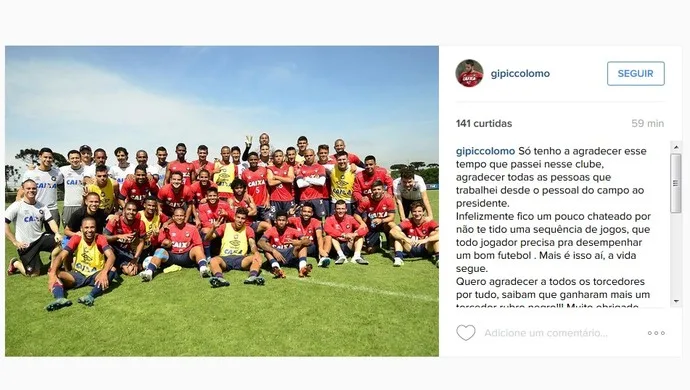 Giovanni despede-se do Atlético-PR e lamenta poucas oportunidades