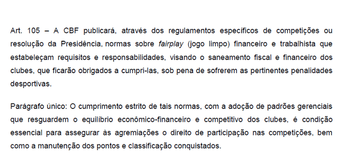 Em Regulamento Geral, CBF prevê fair play financeiro e trabalhista para 2016