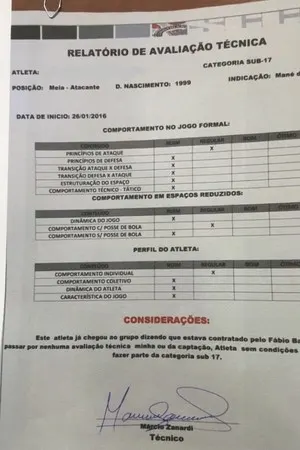 Base do Corinthians contratou atleta considerado ruim em relatório técnico