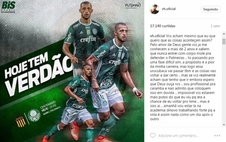 Vitor Hugo desabafa: 'Se realmente acham que devo ir, que Deus ouça'