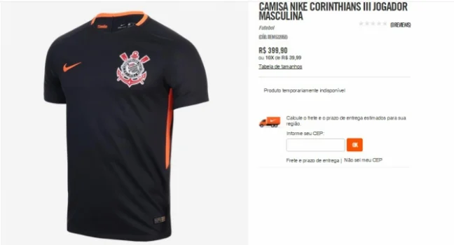 Corinthians não lança, mas Nike já vende terceira camisa; veja detalhes