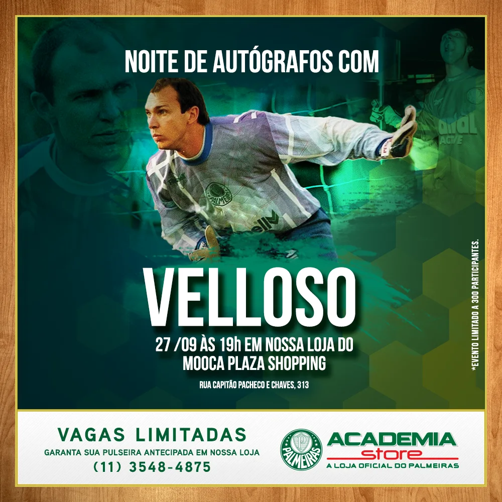 Academia Store da Mooca recebe ex-goleiro Velloso para noite de autógrafos