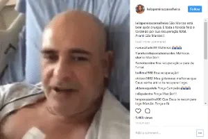 Em recuperação de cirurgia, Marcos grava vídeo: 'Está tudo beleza'