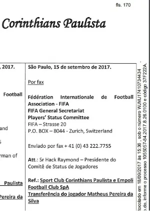 Cobrado, Corinthians é vítima de calote e vai à Fifa contra clube italiano