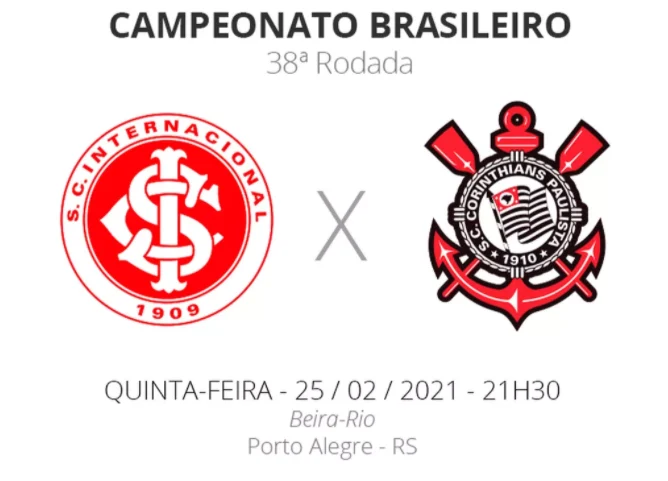 Internacional x Corinthians: veja onde assistir, escalações, desfalques e arbitragem