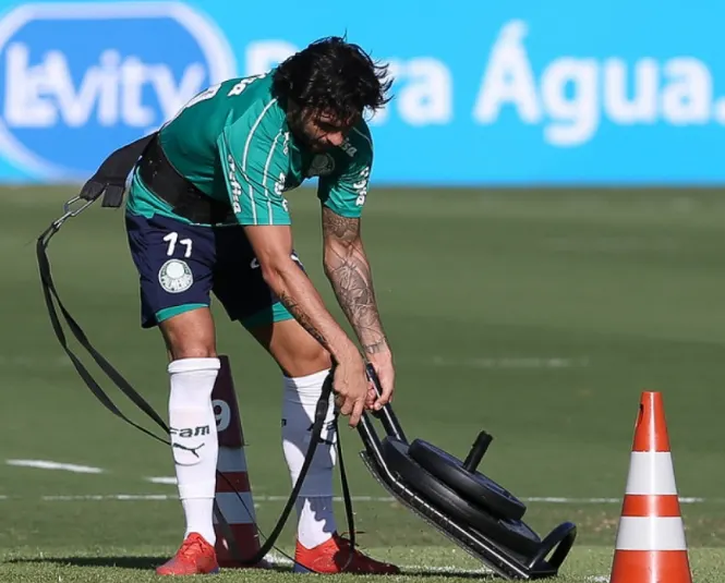 Ricardo Goulart é a ausência em aquecimento do Palmeiras nesta 2ª