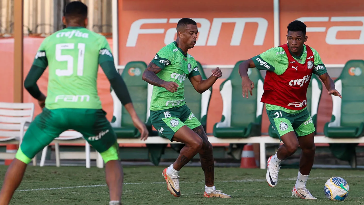 Último treino do Palmeiras antes do confronto contra o Botafogo-SP: fotos exclusivas.