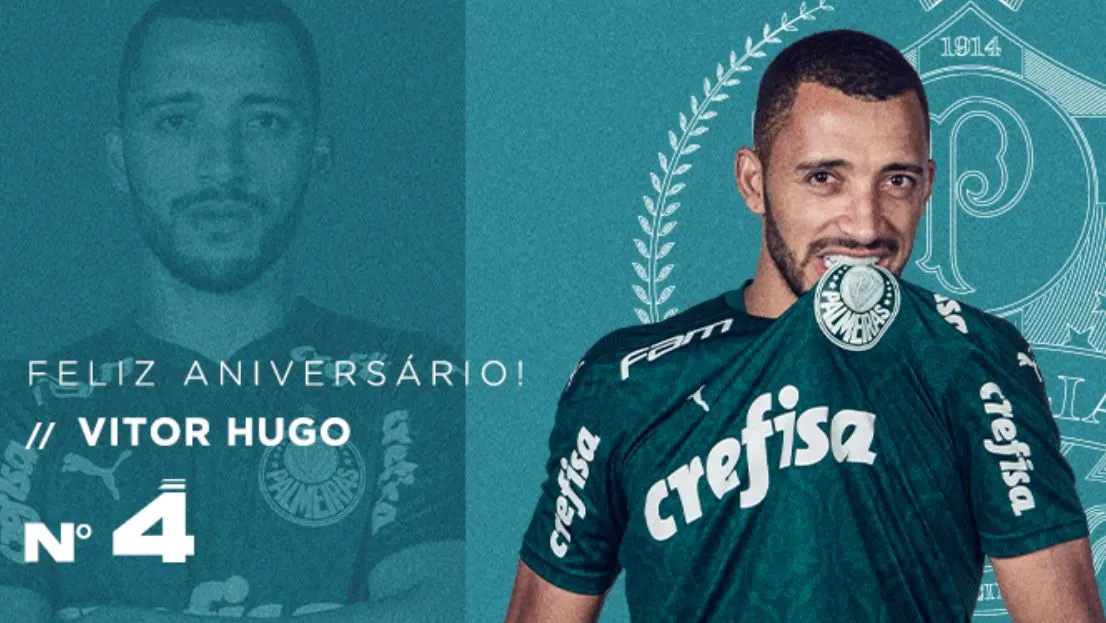 [DEIXE SUA MENSAGEM] Zagueiro alviverde, Vitor Hugo completa 29 anos; Palmeiras faz homenagem