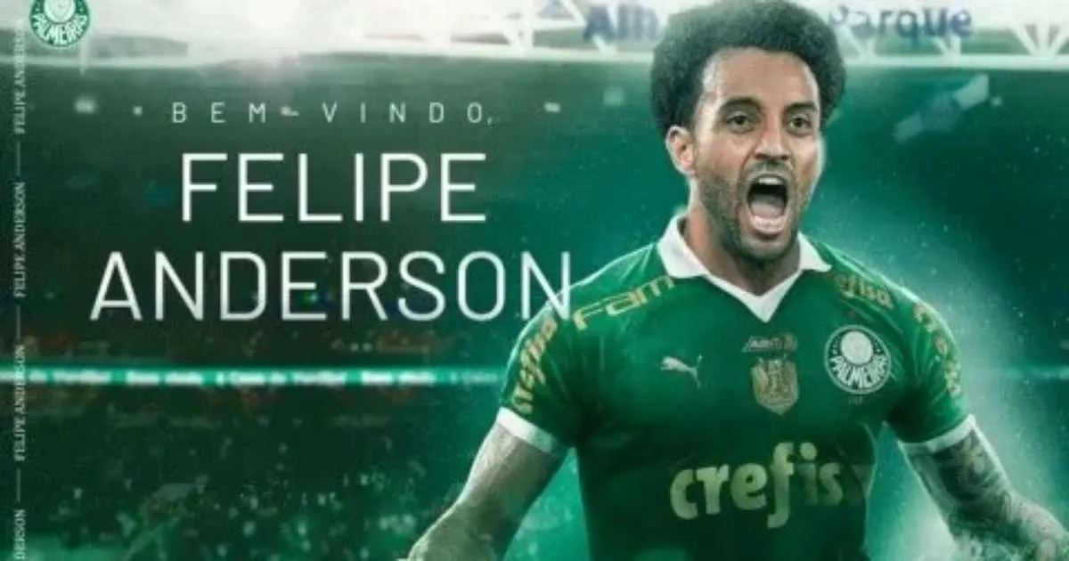 Palmeiras contrata meia Felipe Anderson para reforçar elenco alviverde