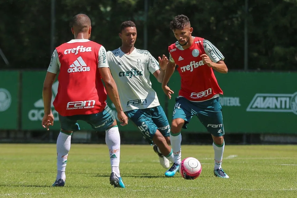 Palmeiras treina com Moisés e Scarpa