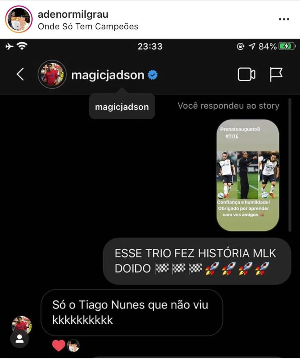 Jadson x Tiago Nunes - rusga de jogador por ficar fora dos planos pode atrapalhar desempenho?