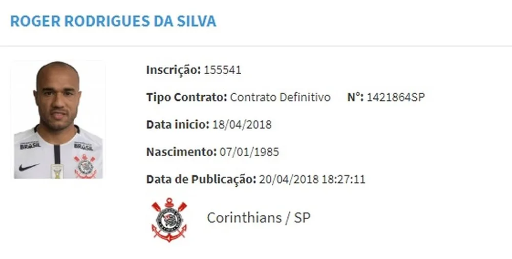 Roger aparece no BID e pode estrear pelo Corinthians contra o Atlético-MG